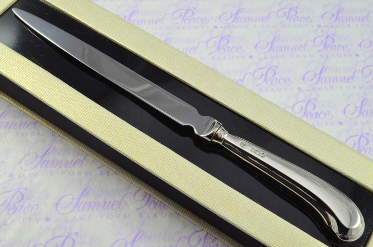 William Hutton & Sons Sheffield Sterling Silver Handled Letter Opener Pistol Pattern 1917 Cased