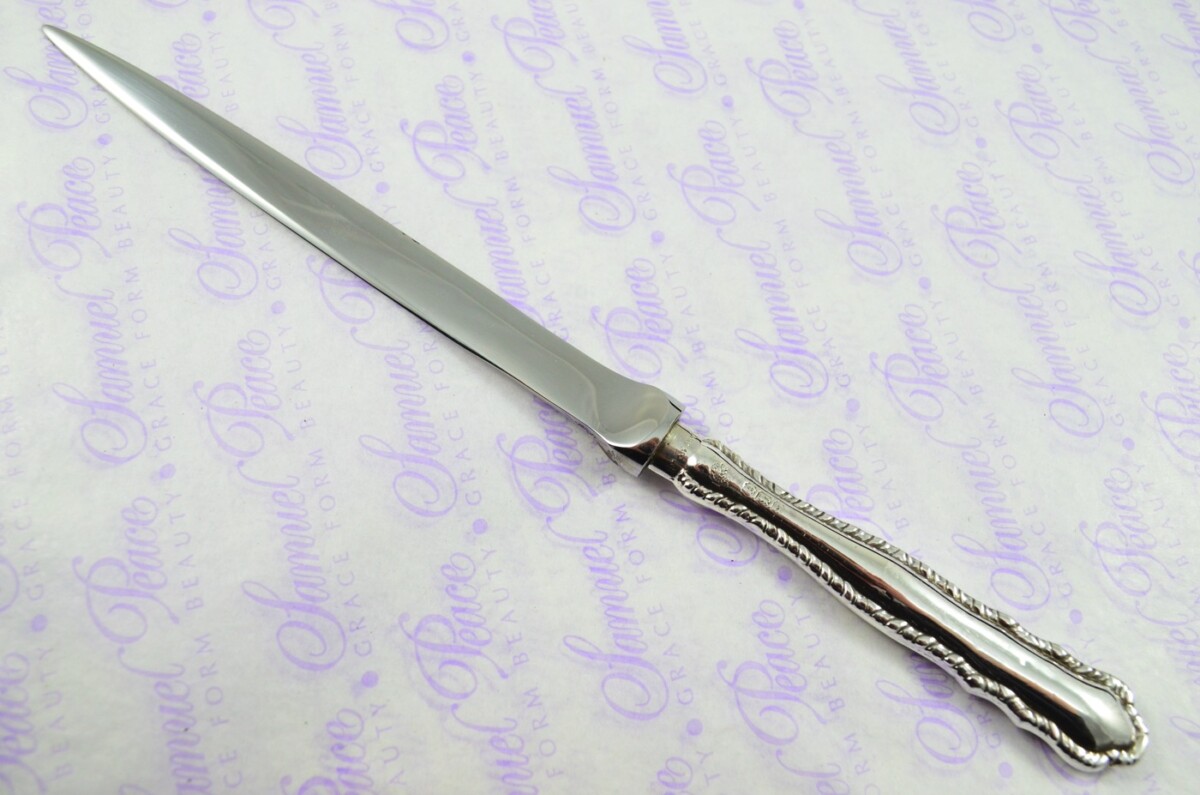 William Hutton & Sons Sheffield Sterling Silver Handled Letter Opener Fancy Dubarry Pattern 1925 - Image 2
