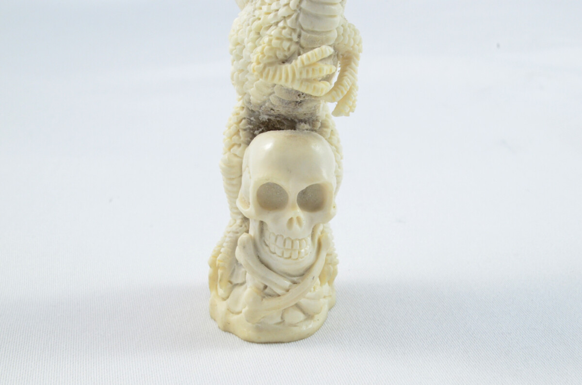 Dragon Carved Walking Stick Cane Top Handle Stag Antler Horn Made Sheffield England - Image 2