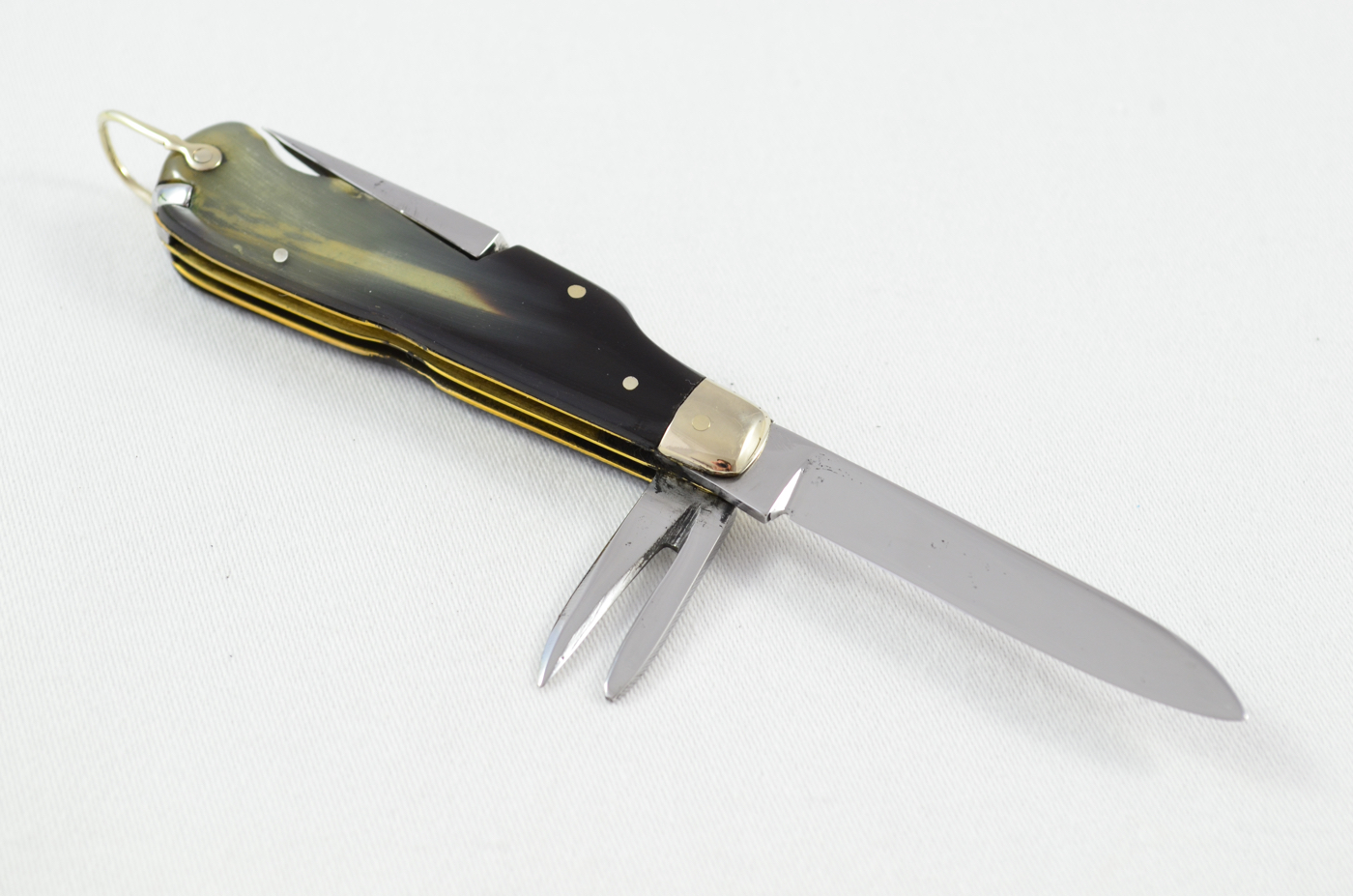 J. Clarke & Sons 6 Piece Buffalo Horn Handled Coachman's Knife c.1890 - Image 5
