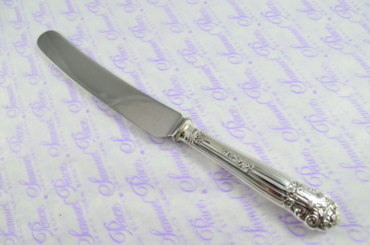4 Table & 4 Dessert Knives Sterling Silver 1957 Ornate Pattern J Deakin & Sons Sheffield Assayed - Image 5