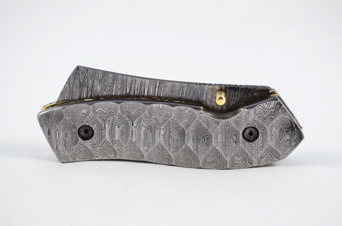 Amazing Full Damascus Bladed and scaled Handled Pen/Pocket Tool With Leather Sheath - Image 8