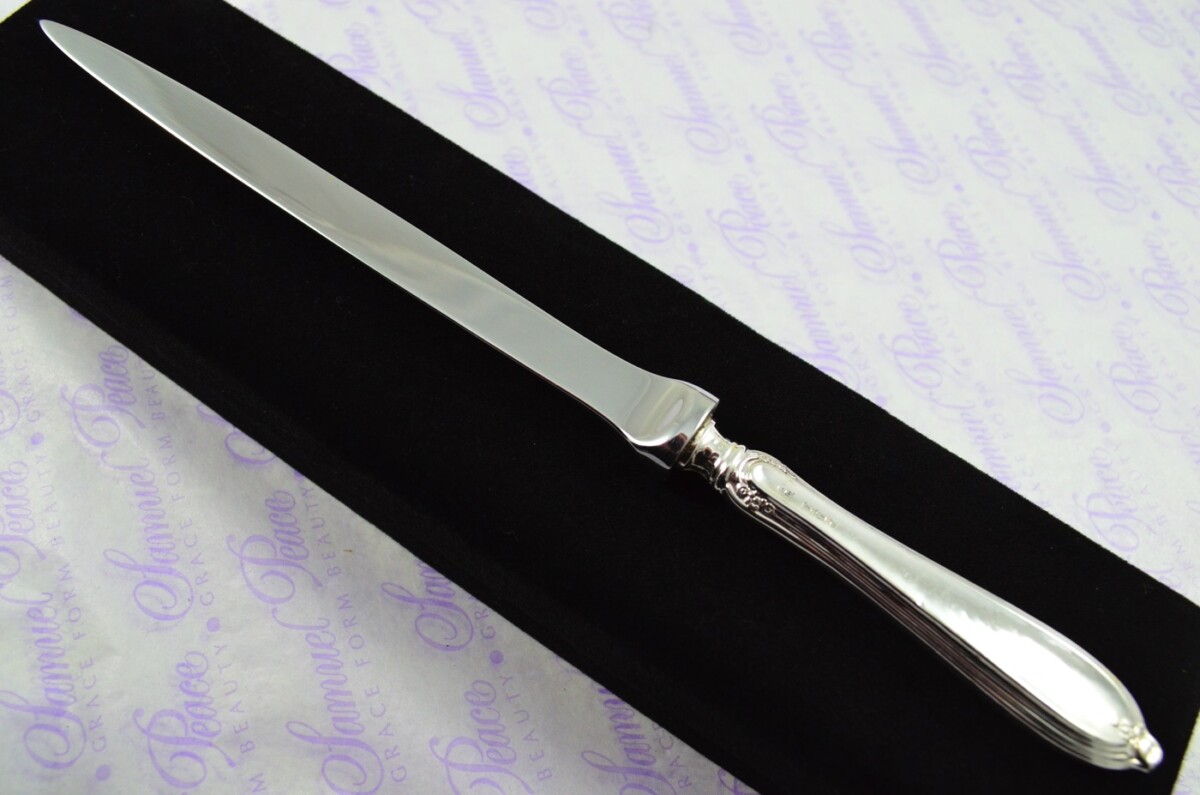 John Biggin Sheffield Sterling Silver Handled Letter Opener/Paper knife Tripple Thread Pattern 1915