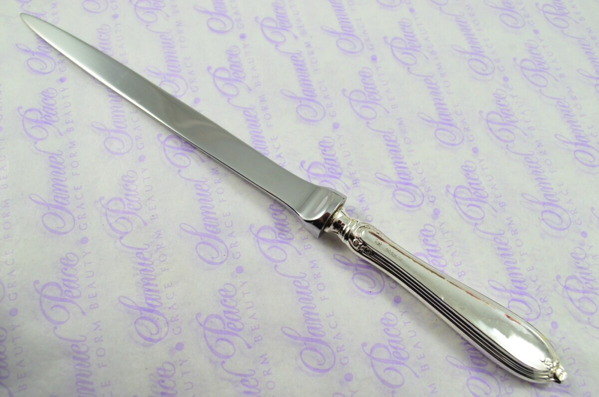 John Biggin Sheffield Sterling Silver Handled Letter Opener/Paper knife Tripple Thread Pattern 1915 - Image 2