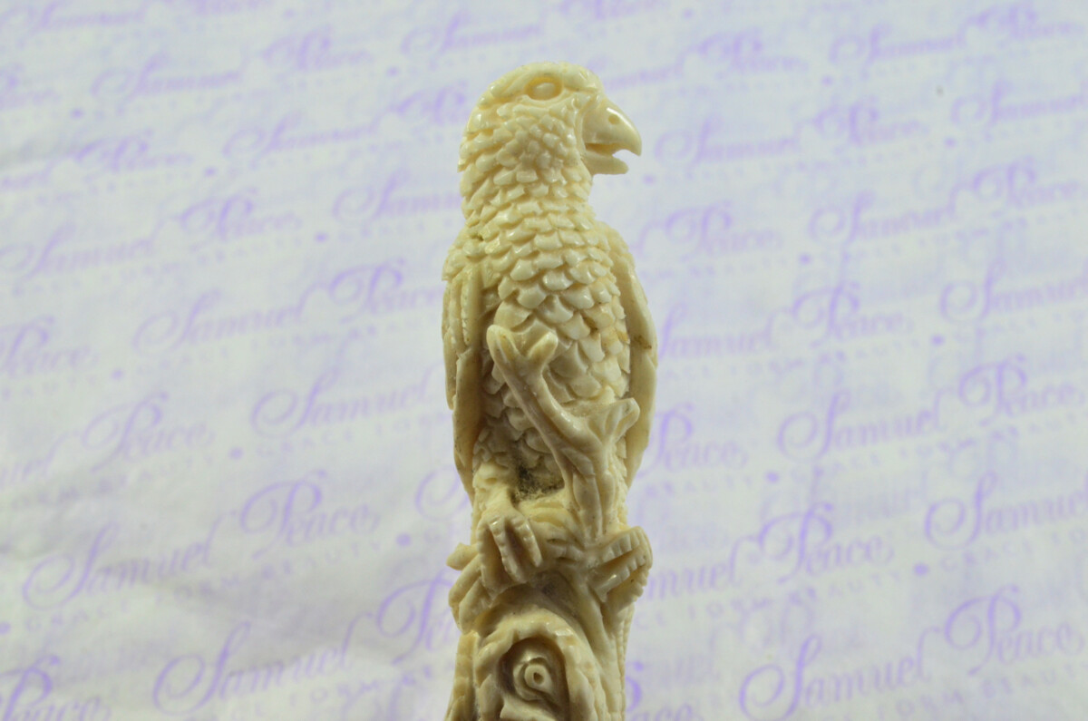 Fantastic Hand Carved Falcon Stag Antler Horn Handle Magnifying Glass Silver Ferrule 1918 Made Sheffield England - Image 7
