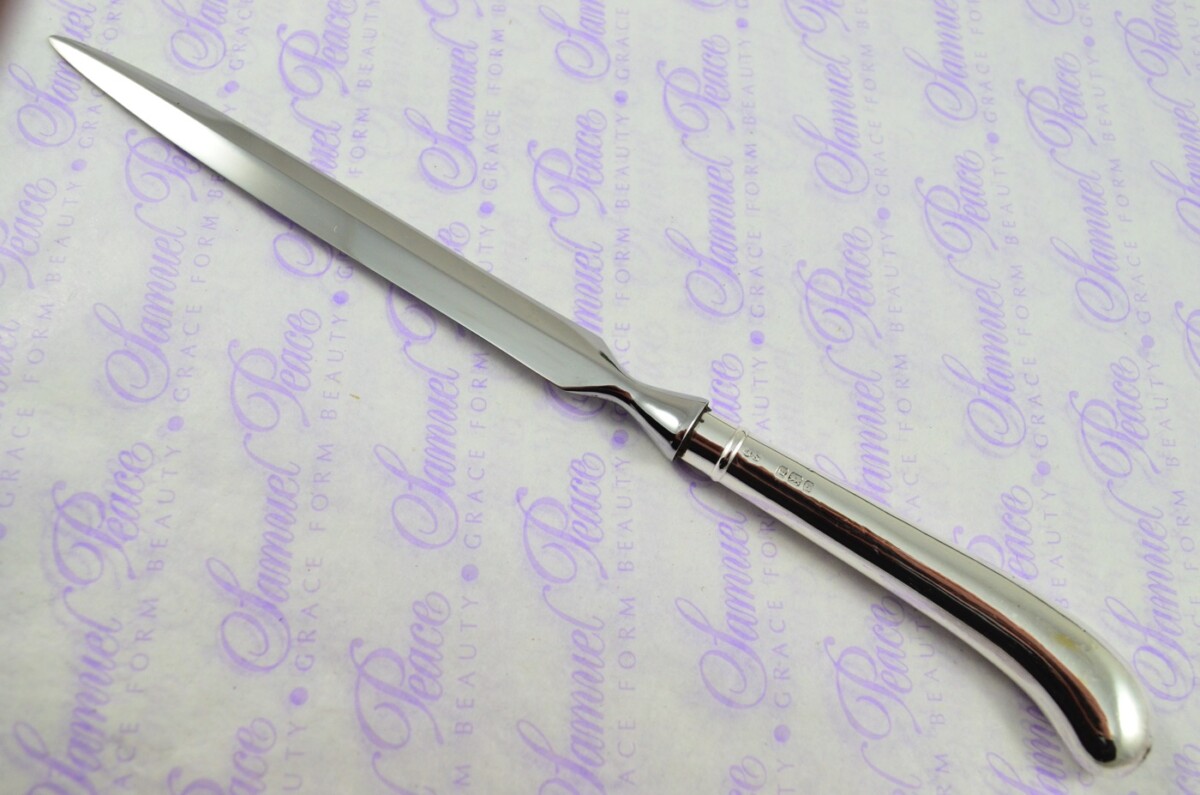 John Sanderson Sheffield Sterling Silver Handled Letter Opener/Paper knife Pistol Pattern 1910 - Image 2