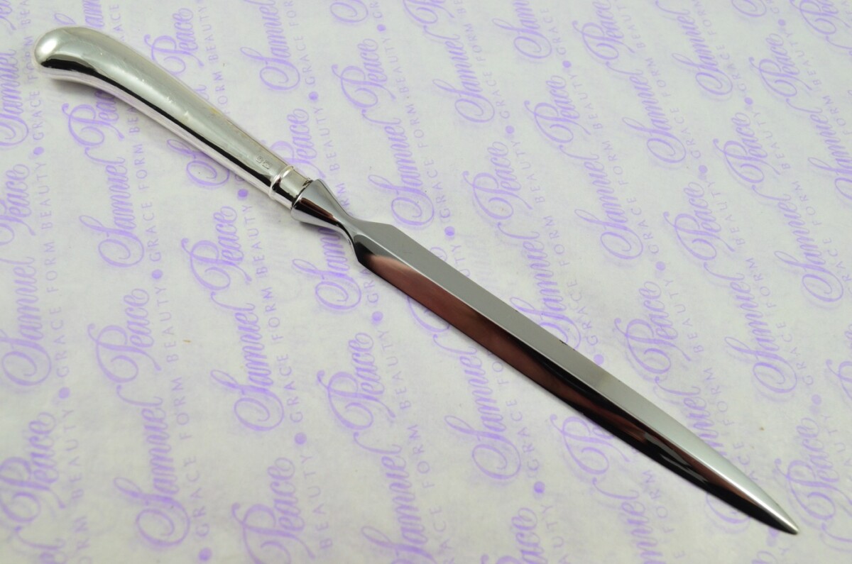 John Sanderson Sheffield Sterling Silver Handled Letter Opener/Paper knife Pistol Pattern 1910 - Image 4