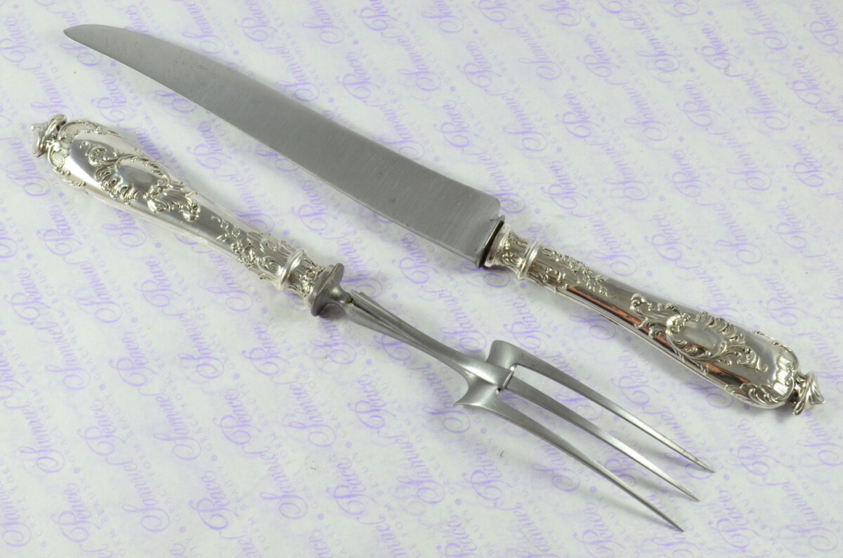Immaculate Cased French Silver 2 Piece Carving Set Designed by Leonie Lambert Made in Paris - Image 15