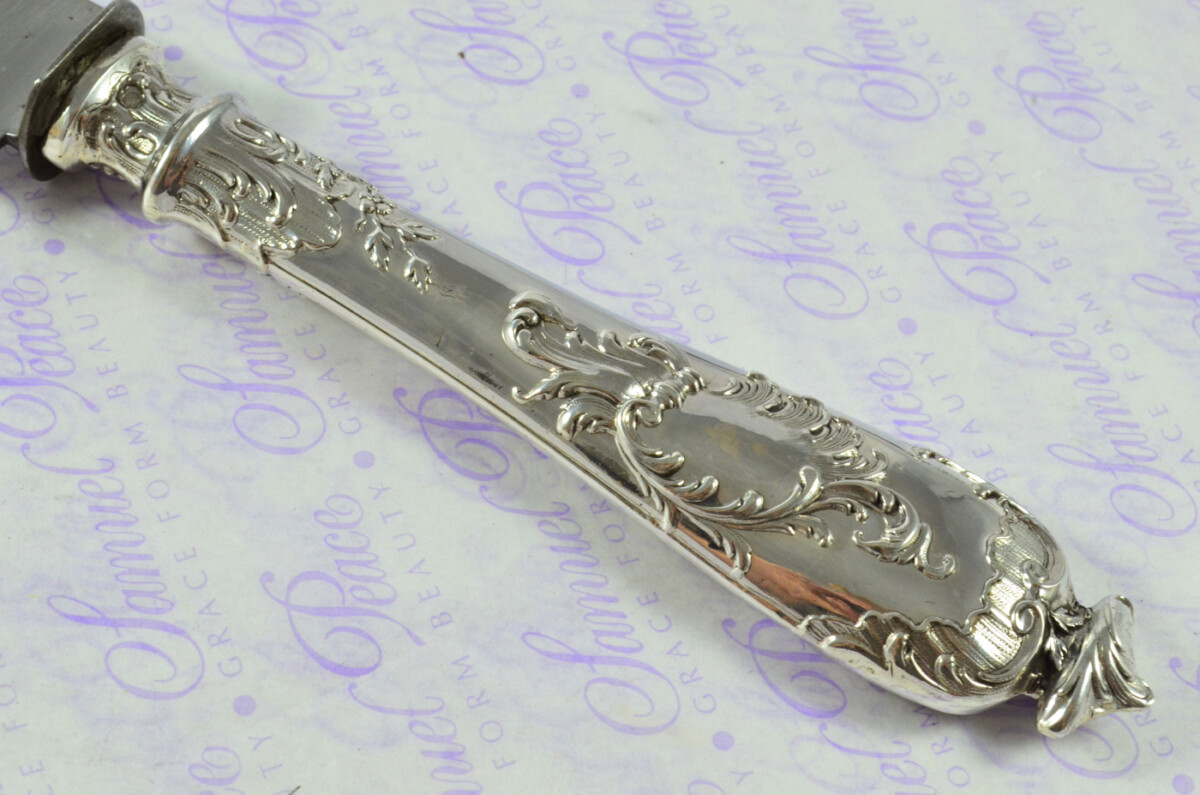 Immaculate Cased French Silver 2 Piece Carving Set Designed by Leonie Lambert Made in Paris - Image 5