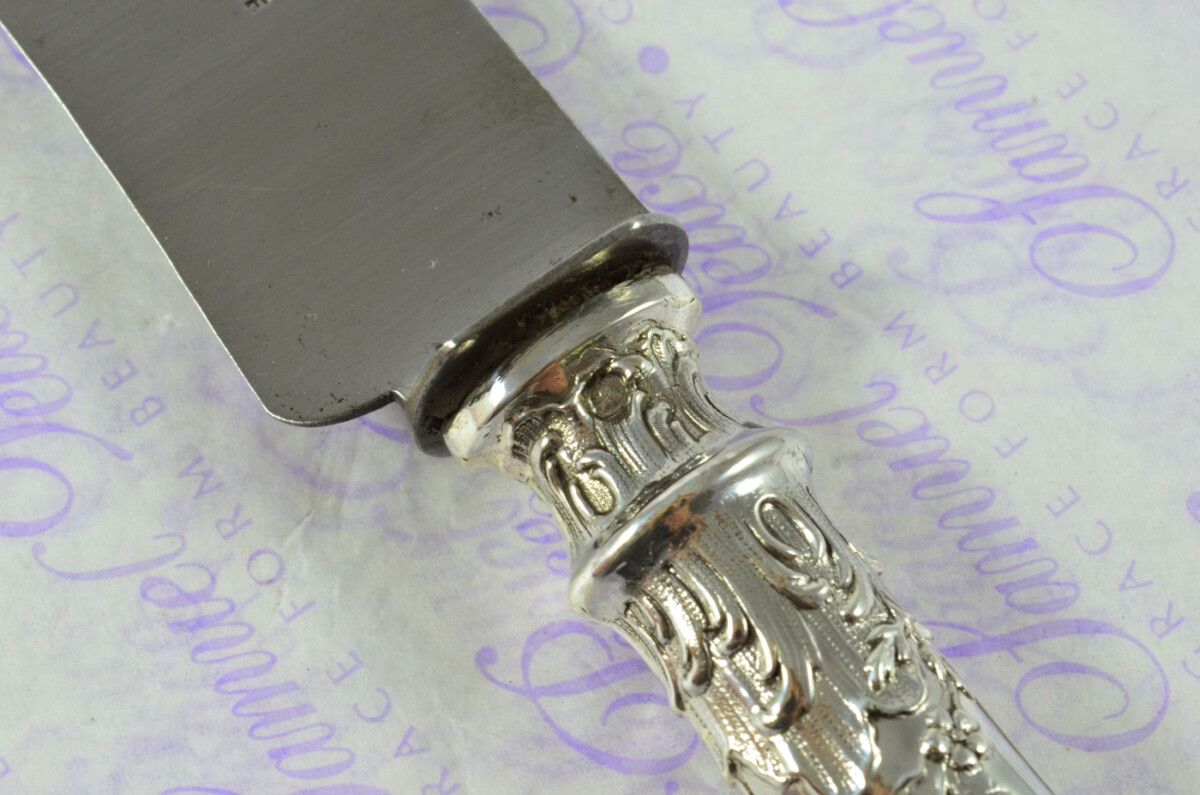 Immaculate Cased French Silver 2 Piece Carving Set Designed by Leonie Lambert Made in Paris - Image 6