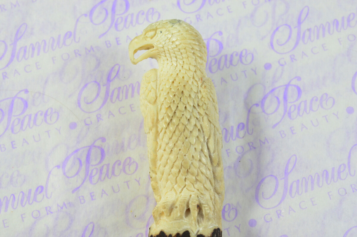 Fantastic Hand Carved Falcon Stag Antler Horn Handle Magnifying Glass Silver Ferrule 1918 Made Sheffield England - Image 6
