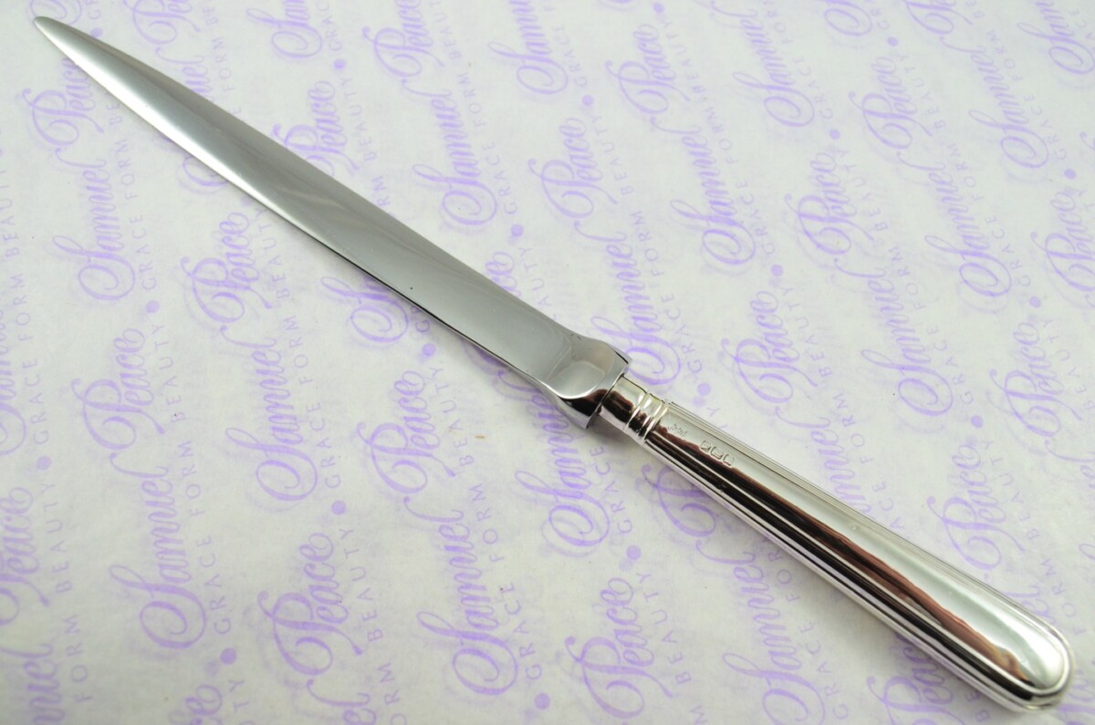 Robert Feed Mosley Sheffield Sterling Silver Handled Letter Opener/Paper knife Old English Thread Pattern 1914 - Image 2