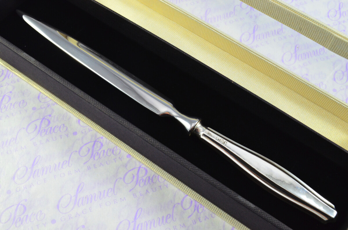 John Yates Sheffield Sterling Silver Handled Letter Opener Colton Pattern 1917 Cased - Image 2
