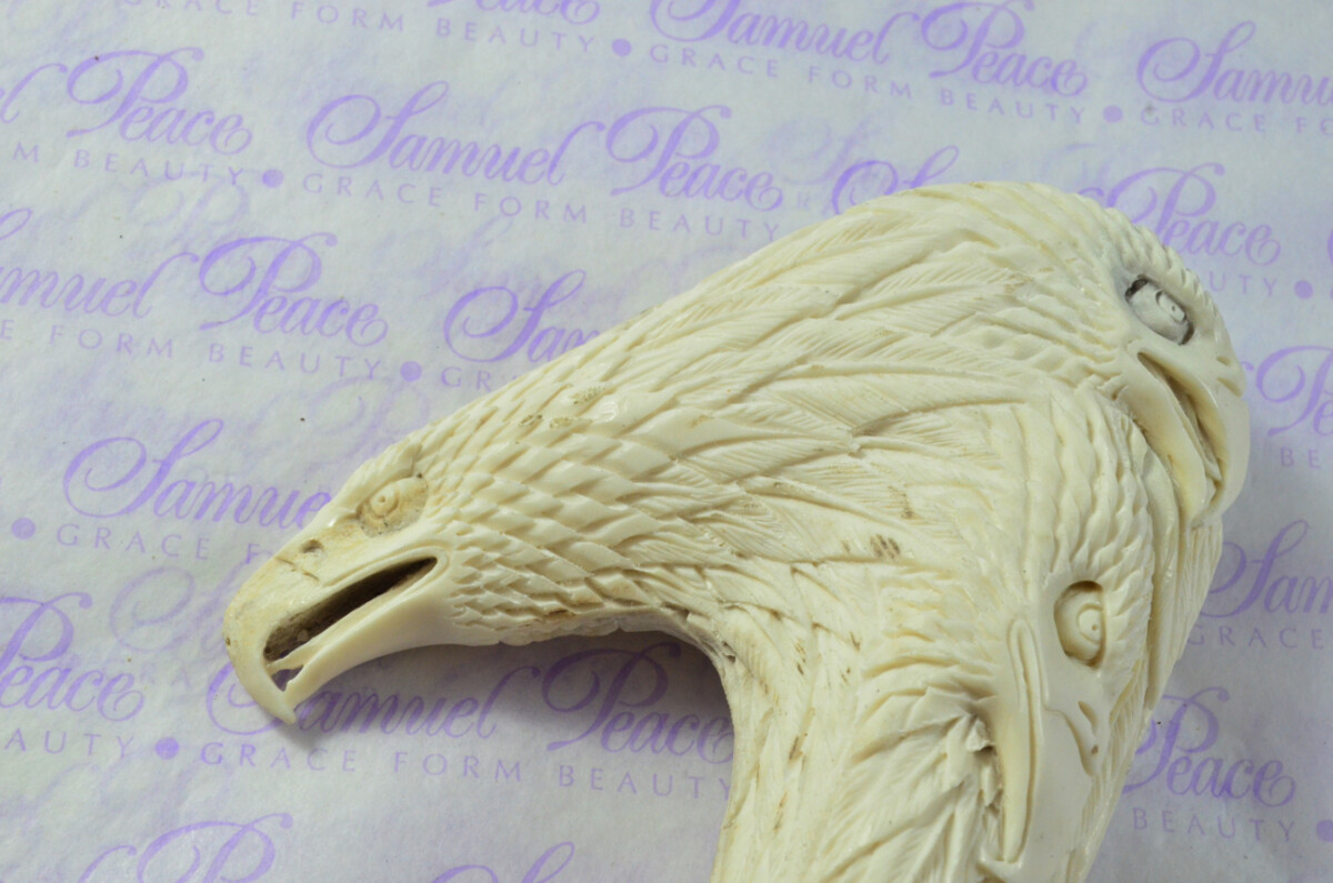 Beautiful Hand Carved American Eagle Walking Stick Cane Top Handle Stag Antler Horn Made Sheffield England - Image 4