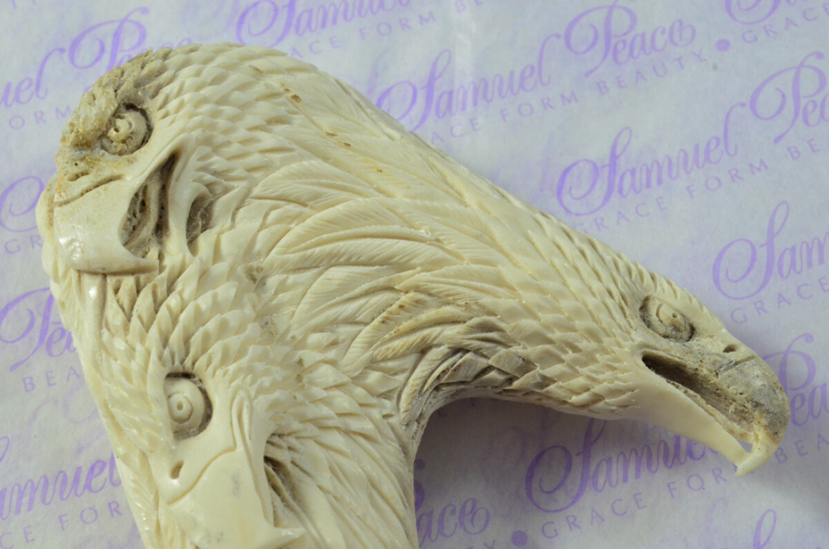 Beautiful Hand Carved American Eagle Walking Stick Cane Top Handle Stag Antler Horn Made Sheffield England - Image 5