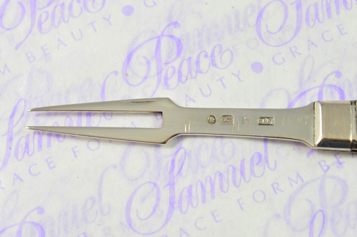 Fantastic Silver Bladed Capped Mother Of Pearl Fully Restored London Made Folding Fruit Fork C1800 - Image 3