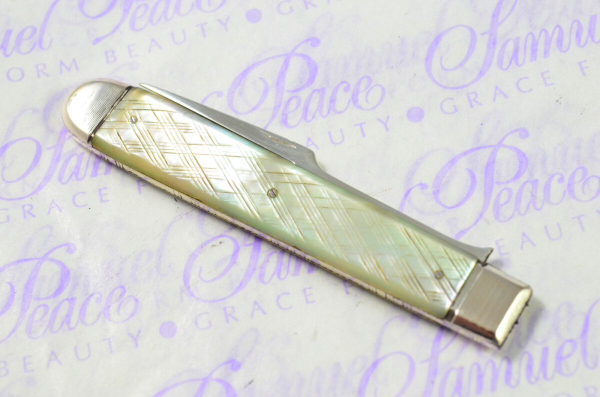 Fantastic Silver Bladed Capped Mother Of Pearl Fully Restored London Made Folding Fruit Fork C1800 - Image 9