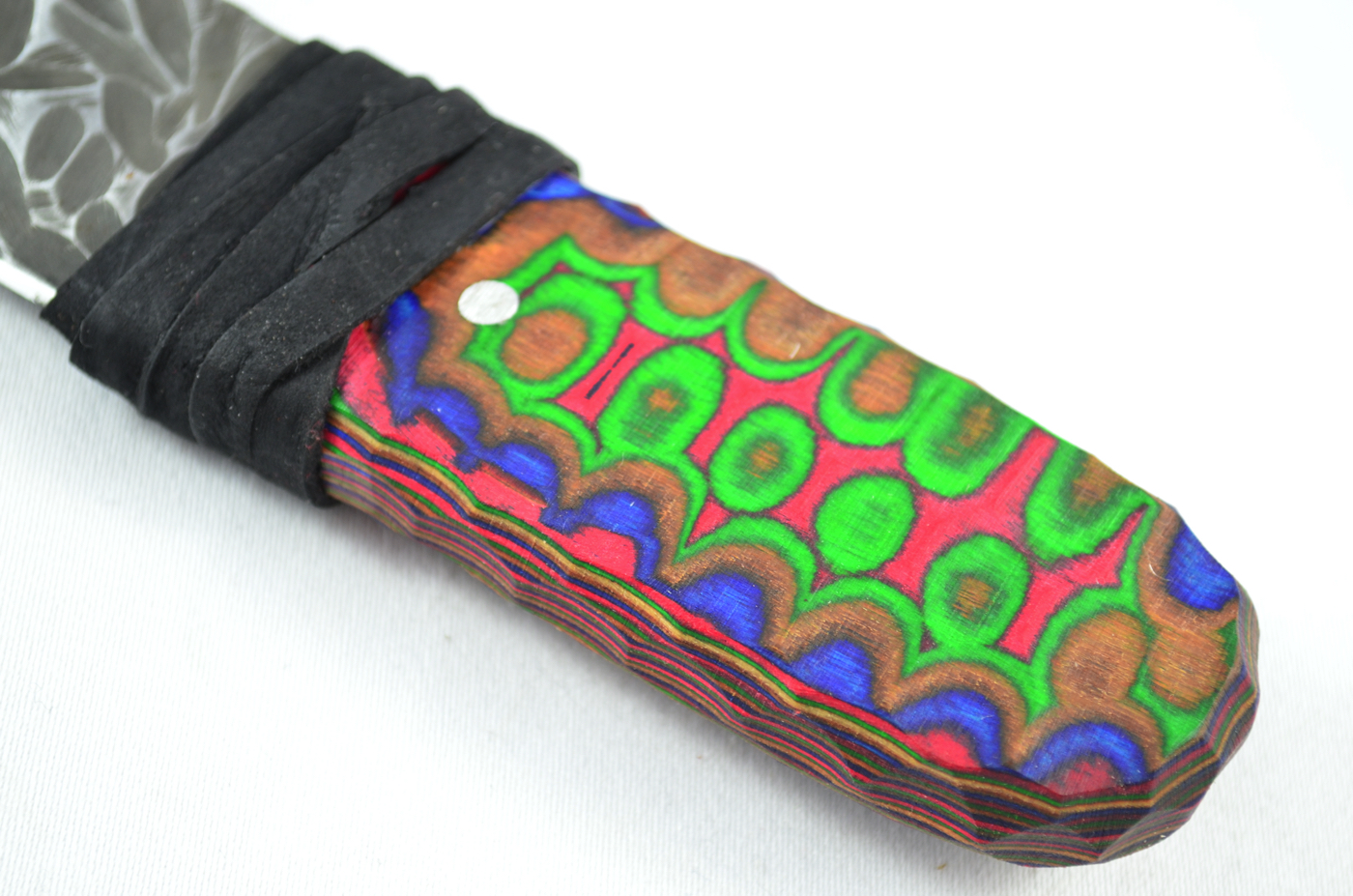 A Genuine Laminate Handled Damascus Steel Dirk Sgian Dubh Made In Sheffield England - Image 3