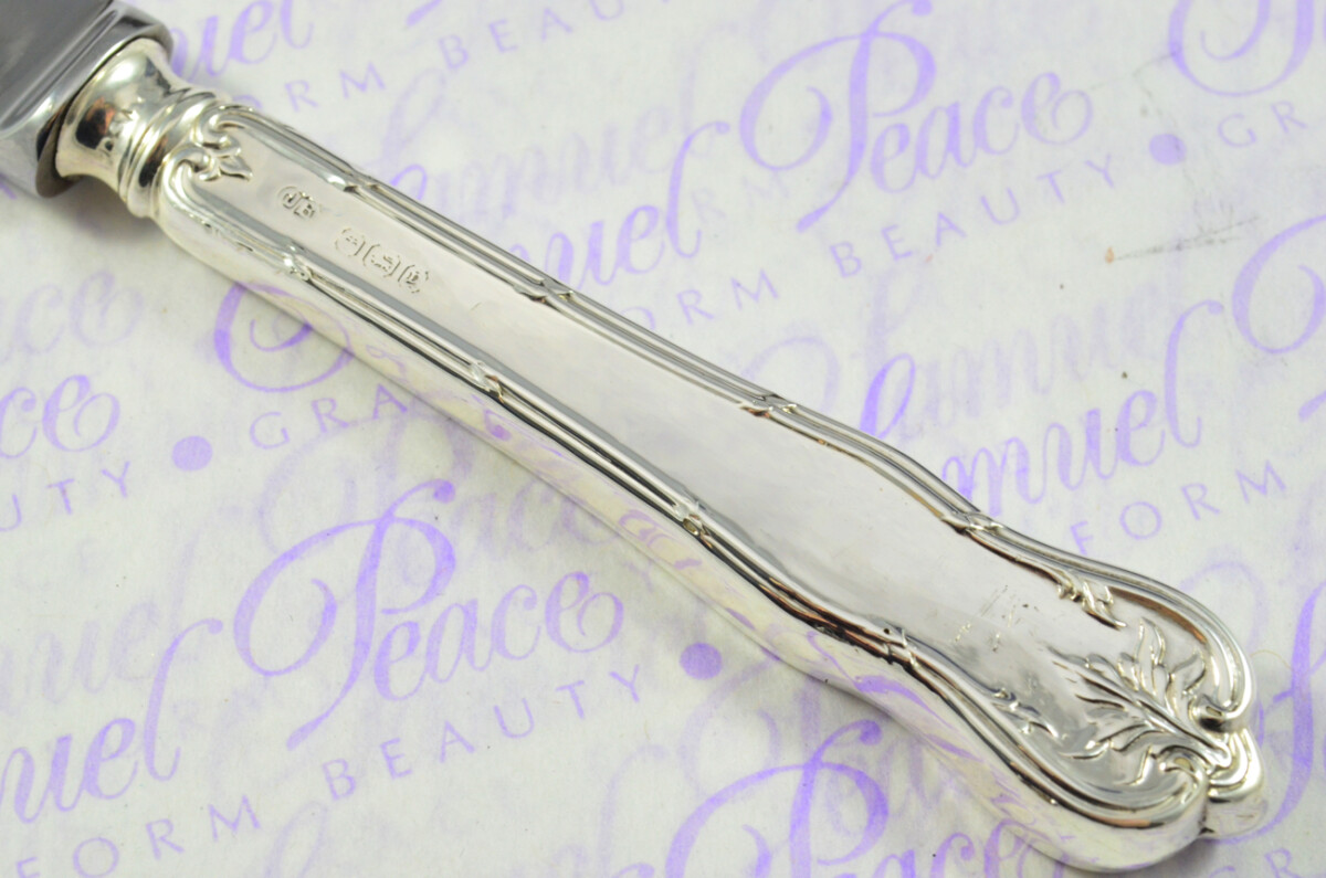 John Biggin Sheffield Sterling Silver Handled Letter Opener Fern Pattern 1917 Cased - Image 4