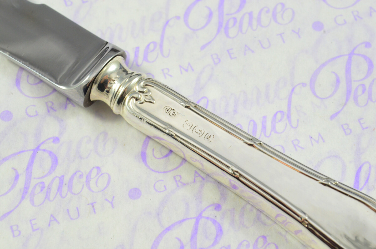 John Biggin Sheffield Sterling Silver Handled Letter Opener Fern Pattern 1917 Cased - Image 6