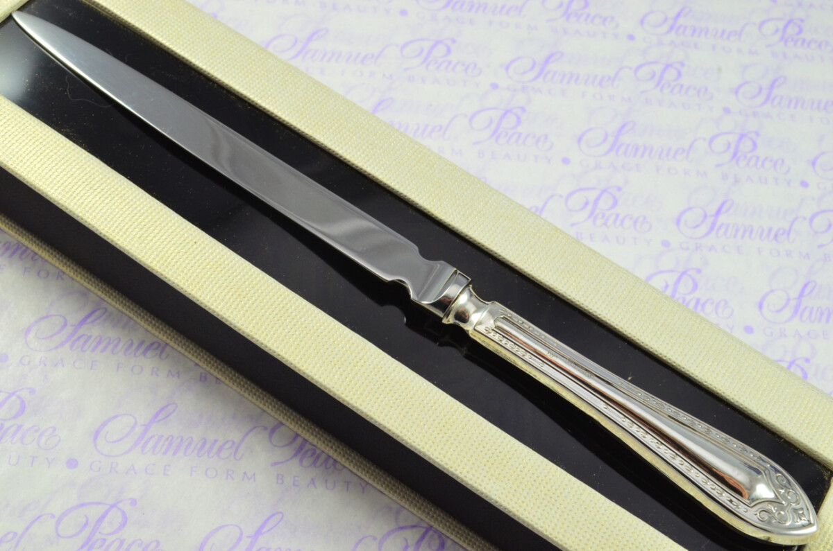 William Yates Sheffield Sterling Silver Handled Letter Opener Studley Pattern 1940 Cased