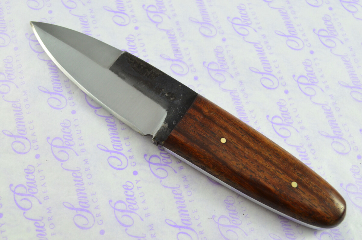 New Genuine Hand Forged D2 Carbon Steel Bespoke Scale Tang Kiln Dried Ironwood Handle Sheffield Sgian Dubh with Leather Sheath Boxed - Image 3