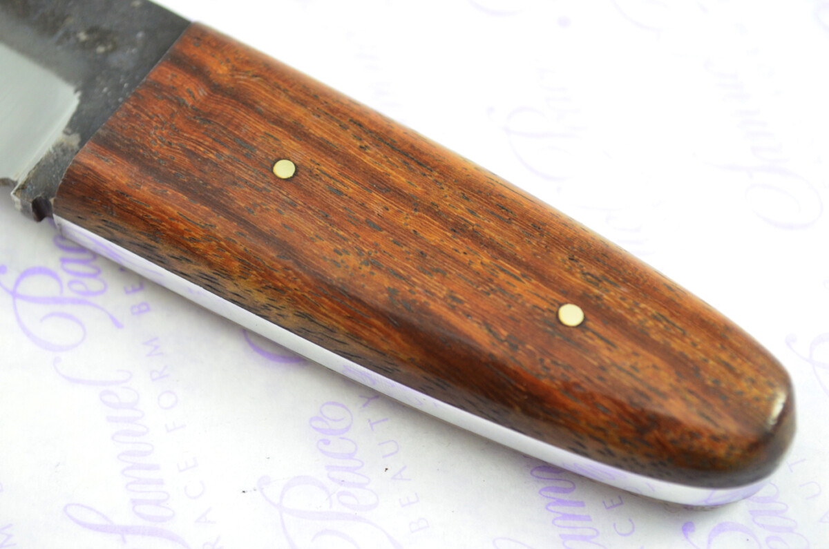 New Genuine Hand Forged D2 Carbon Steel Bespoke Scale Tang Kiln Dried Ironwood Handle Sheffield Sgian Dubh with Leather Sheath Boxed - Image 5