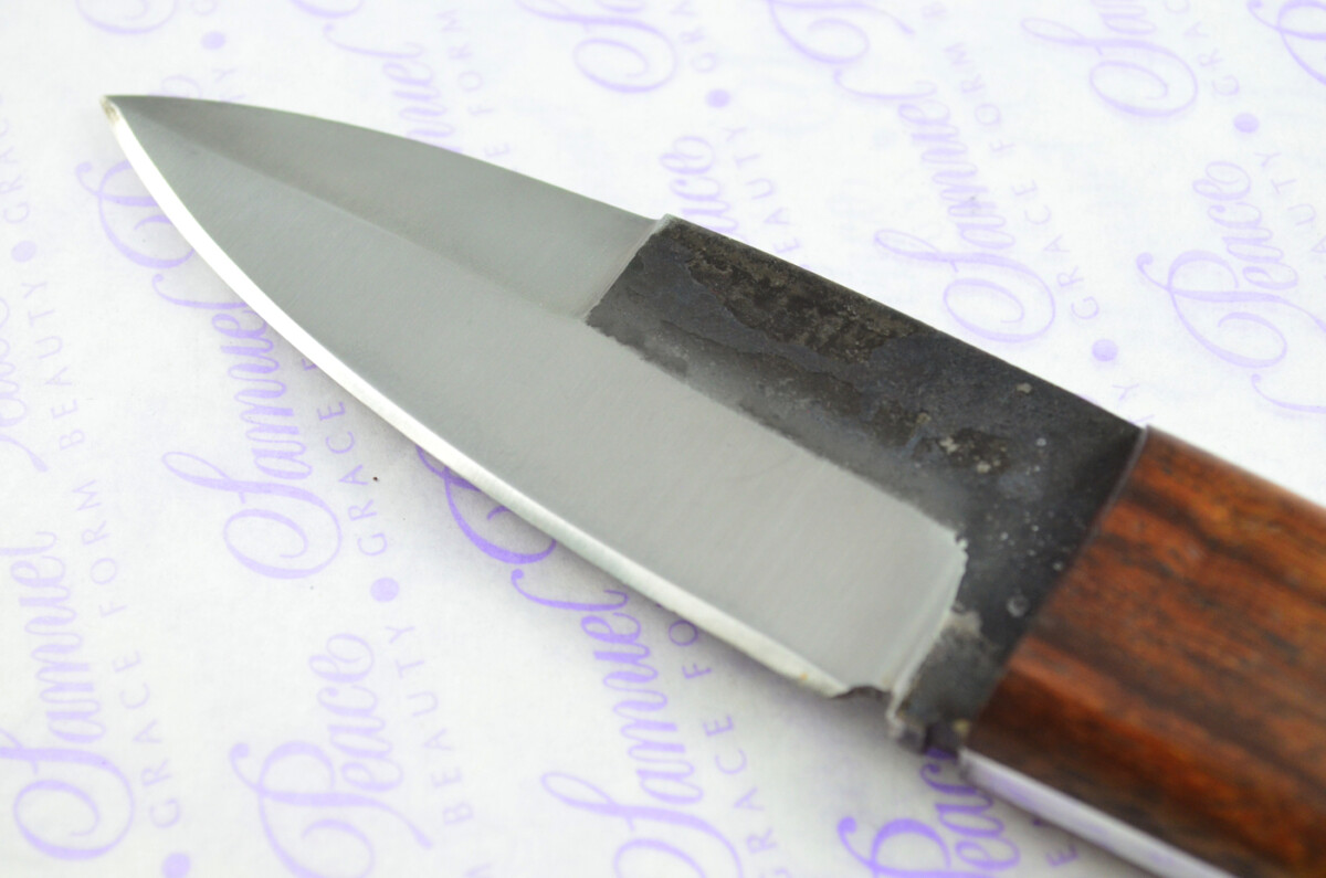 New Genuine Hand Forged D2 Carbon Steel Bespoke Scale Tang Kiln Dried Ironwood Handle Sheffield Sgian Dubh with Leather Sheath Boxed - Image 4
