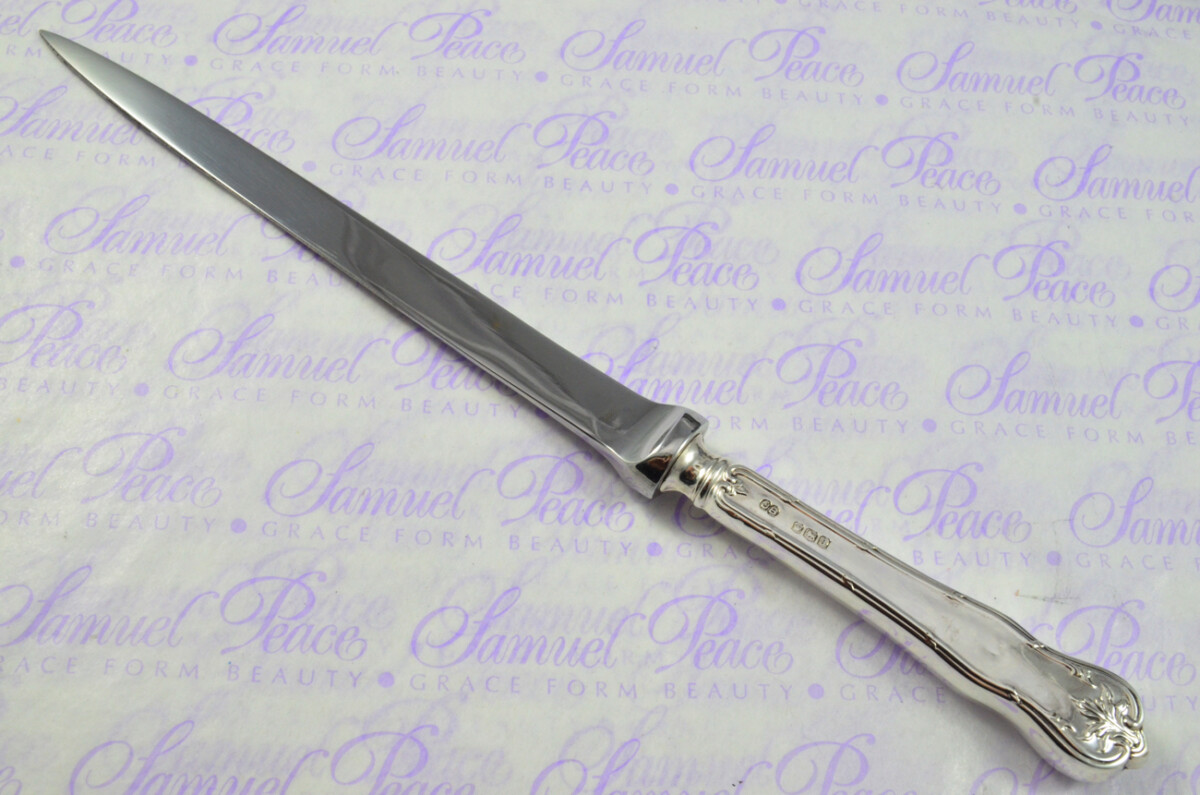 John Biggin Sheffield Sterling Silver Handled Letter Opener Fern Pattern 1918 Cased - Image 3