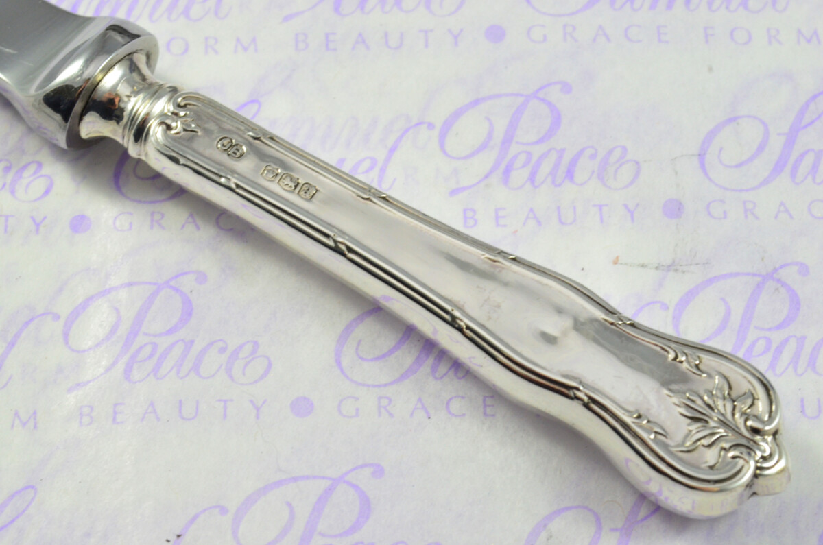 John Biggin Sheffield Sterling Silver Handled Letter Opener Fern Pattern 1918 Cased - Image 4