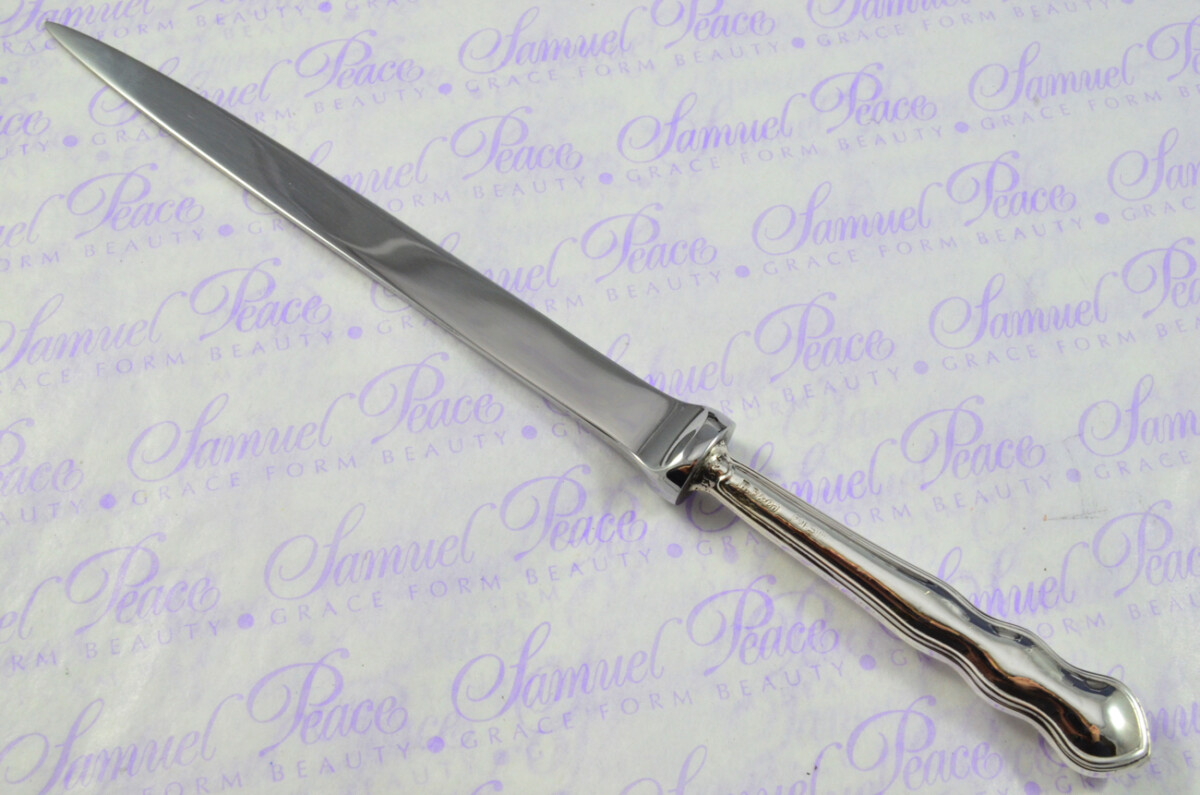 Harrison Fisher & Co Sheffield Sterling Silver Handled Letter Opener Chippendale Pattern 1920 Cased - Image 3