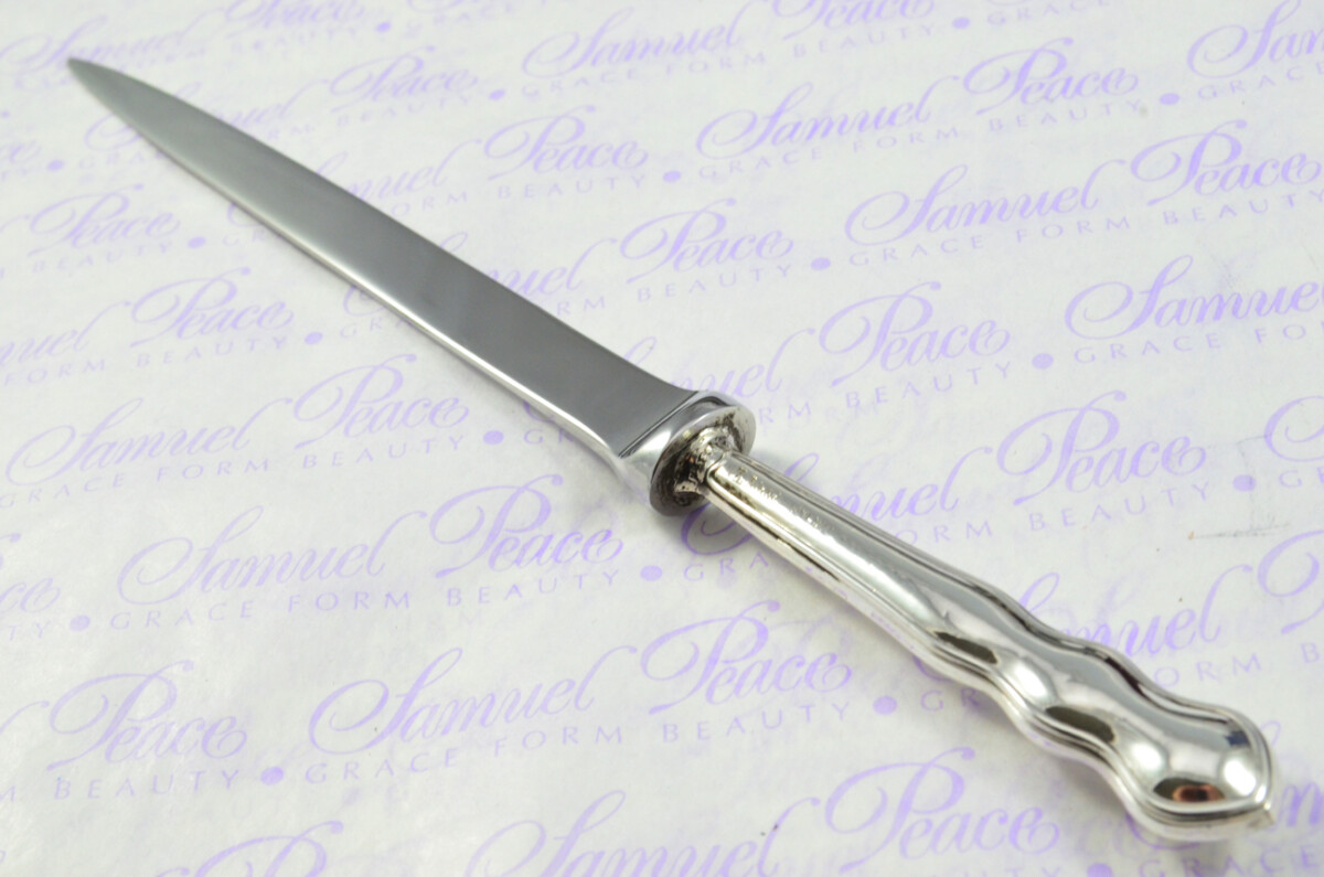 Harrison Fisher & Co Sheffield Sterling Silver Handled Letter Opener Chippendale Pattern 1920 Cased - Image 7