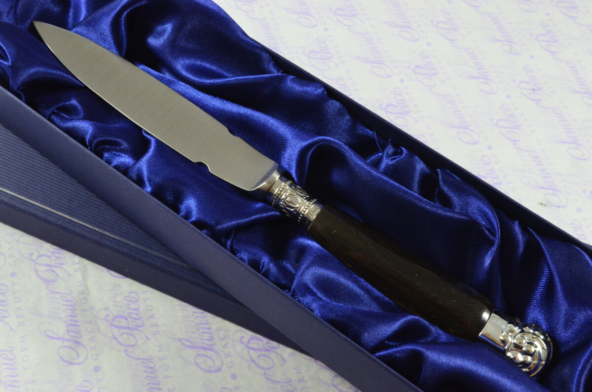 Bespoke Silver Ferruled Buffalo Handled Sterling Silver Letter Opener Sheffield 2000 Gift Boxed - Image 2