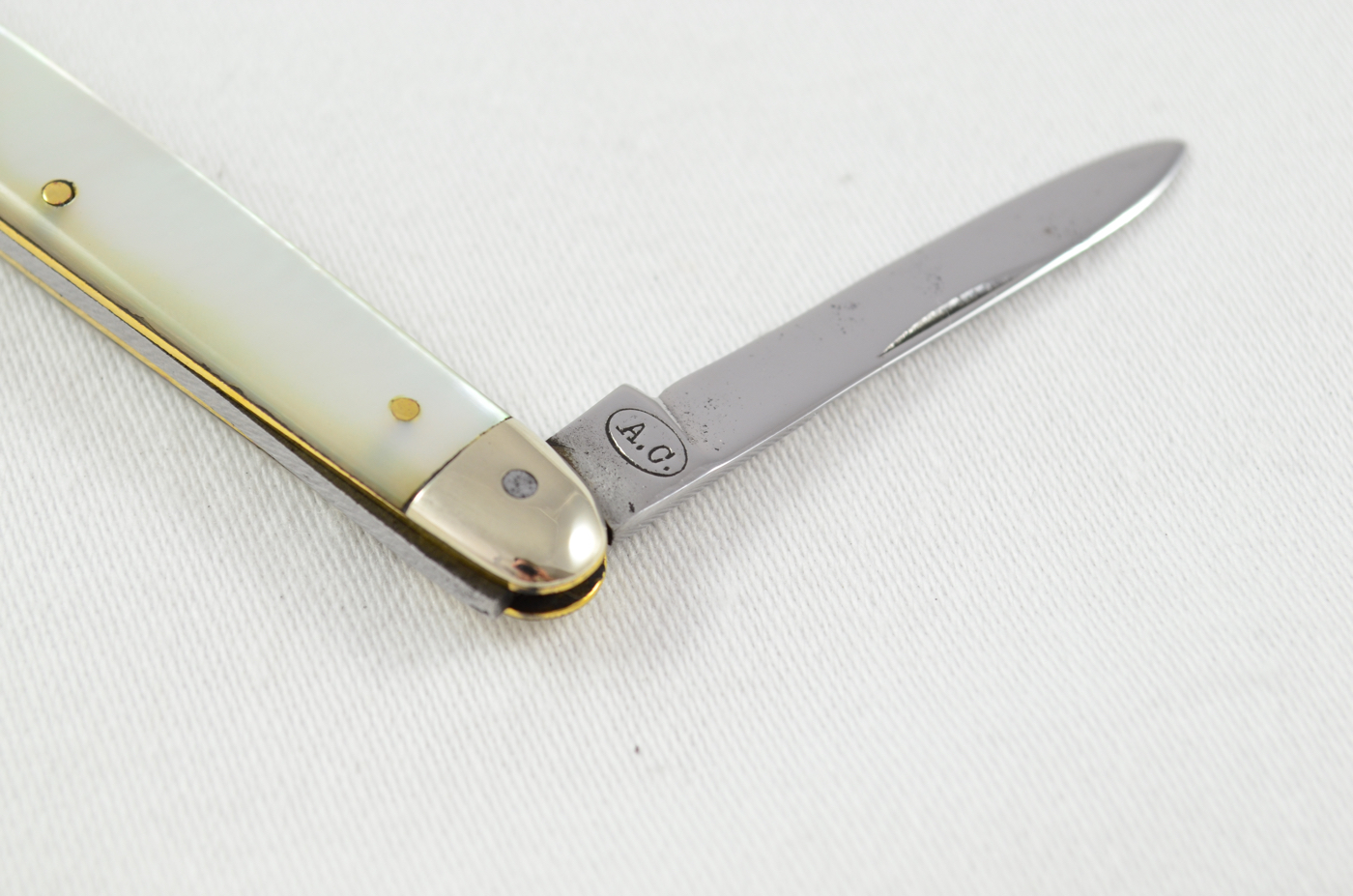 A.C Double Bolster Mother Of Pearl Handled Pen Knife c.1940 Sheffield - Image 5