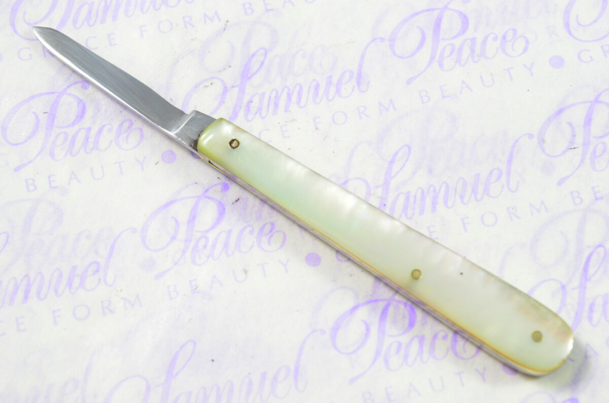 Ladies Single Bladed Fantastic Carbon Steel Bladed Mother Of Pearl Fully Restored Sheffield Made Pen/Pocket Knife c1900 - Image 8
