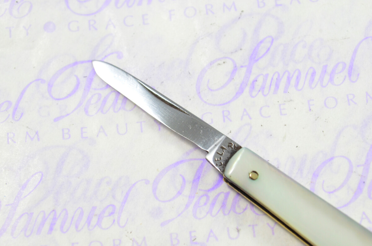 Ladies Single Bladed Fantastic Carbon Steel Bladed Mother Of Pearl Fully Restored Sheffield Made Pen/Pocket Knife c1900 - Image 4