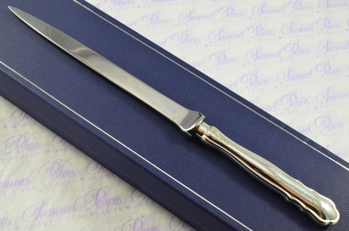 Walker & Hall Sheffield Sterling Silver Handled Letter Opener New Chippendale Pattern 1909 Cased
