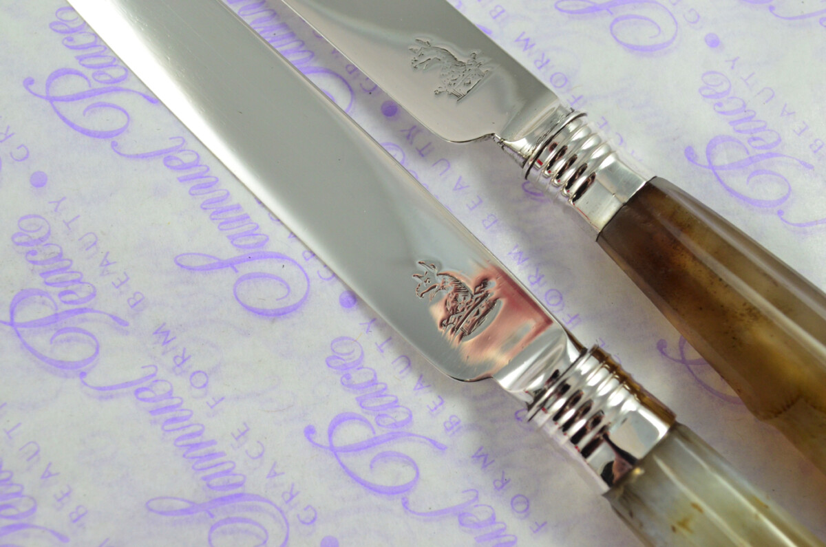 Moses Brent Agate Handle & Sterling Silver Bladed, Knives London 1802 - Image 7