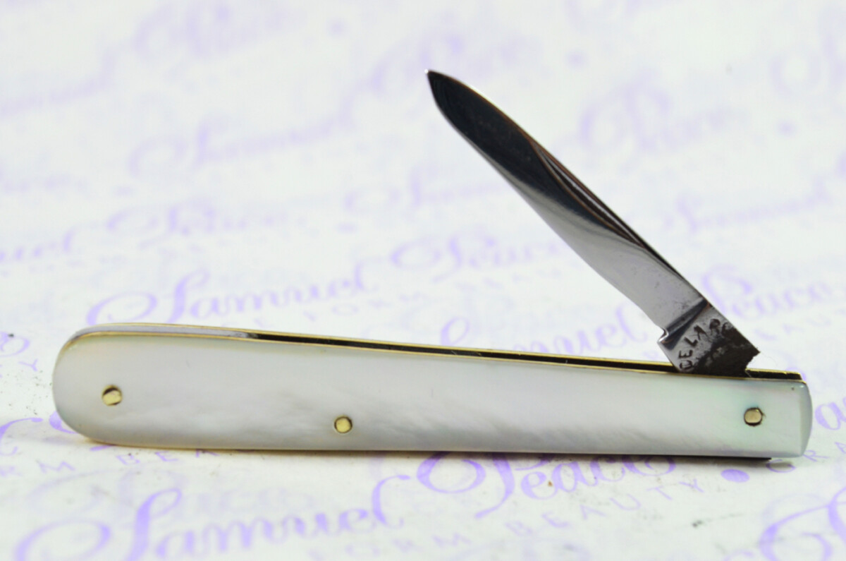 Ladies Single Bladed Fantastic Carbon Steel Bladed Mother Of Pearl Fully Restored Sheffield Made Pen/Pocket Knife c1900 - Image 3
