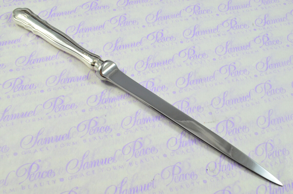Walker & Hall Sheffield Sterling Silver Handled Letter Opener New Chippendale Pattern 1909 Cased - Image 7