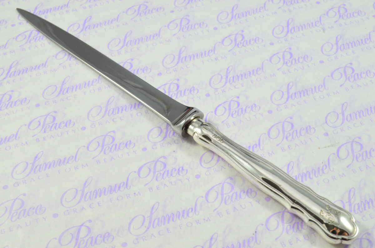 Walker & Hall Sheffield Sterling Silver Handled Letter Opener New Chippendale Pattern 1909 Cased - Image 8