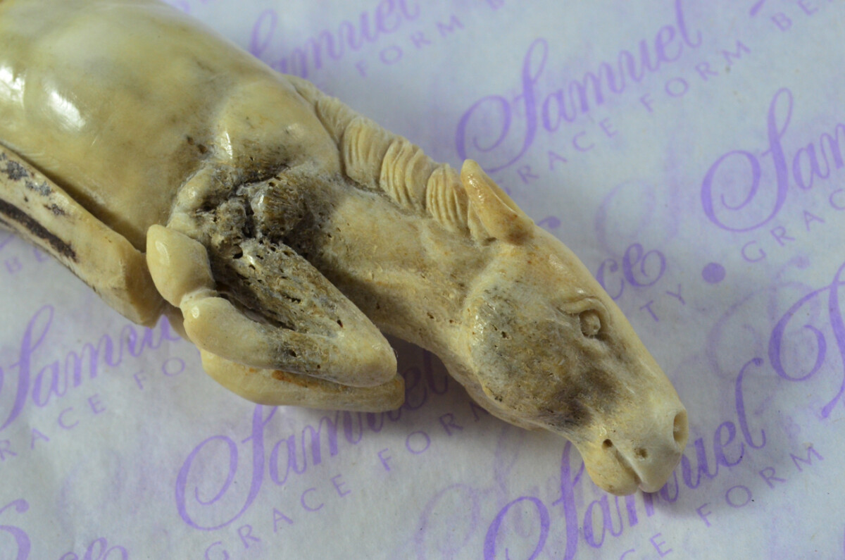 Racing Horse Hand Carved Stag Antler Horn Knife Handle Hobbyist Make Your Own Knife! Made in Sheffield England - Image 4