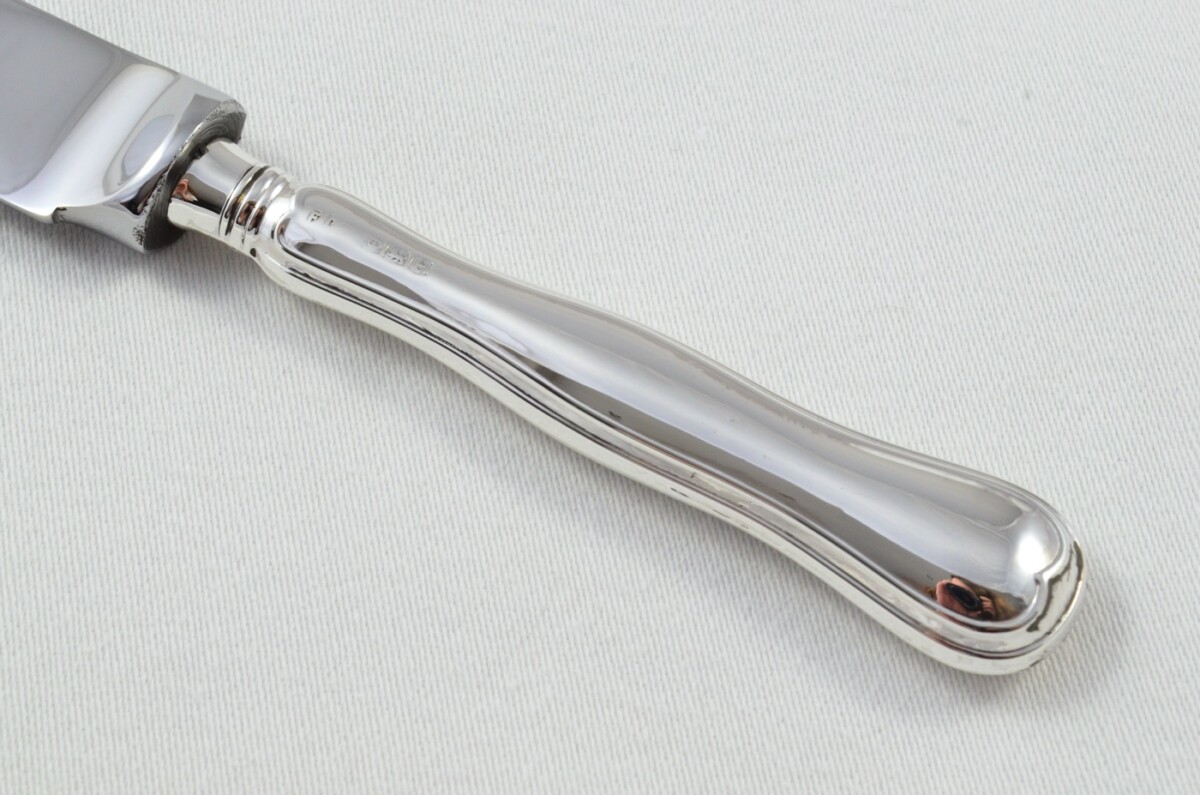 Antique Sheffield Sterling Silver Handled Cheese Knife New Fiddle Pattern 1922 - Image 3