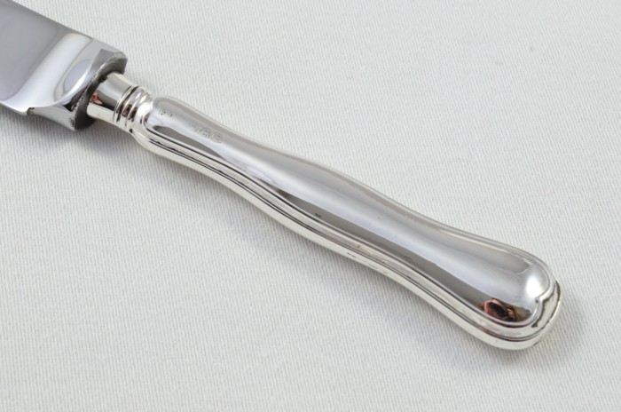 Antique Sheffield Sterling Silver Handled Cheese Knife New Fiddle Pattern 1922 - Image 3