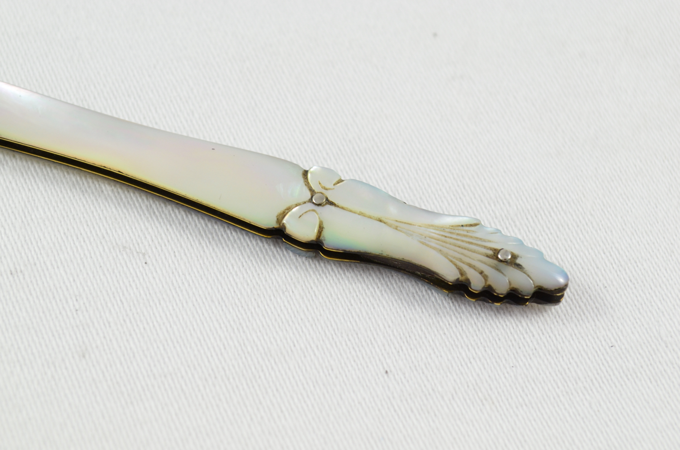 Antique Quill Knife With Hand Carved Mother Of Pearl Handle 1880 - Image 3