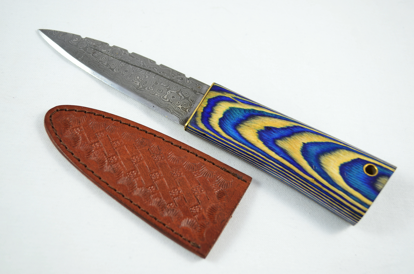 A Genuine Laminate Handled Damascus Steel Dirk Made In Sheffield England