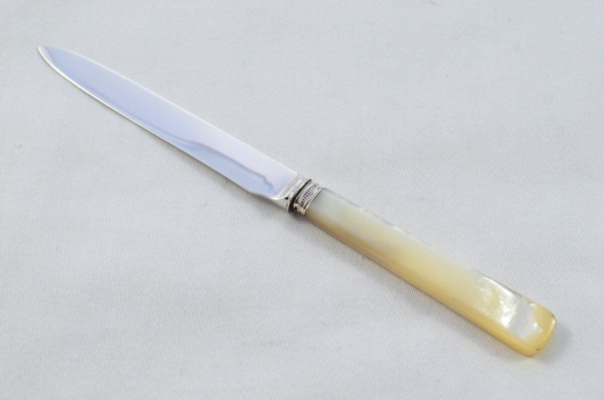 Elkington & Co Birmingham Set Of 6 & 6 Mother Of Pearl Handled Sterling Silver Knives and Forks 1912 - Image 8