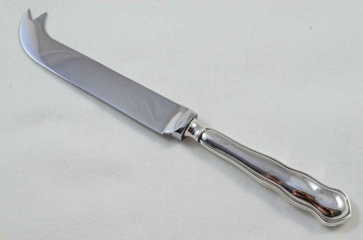Antique Sheffield Sterling Silver Handled Cheese Knife Chippendale Pattern 1924 - Image 2