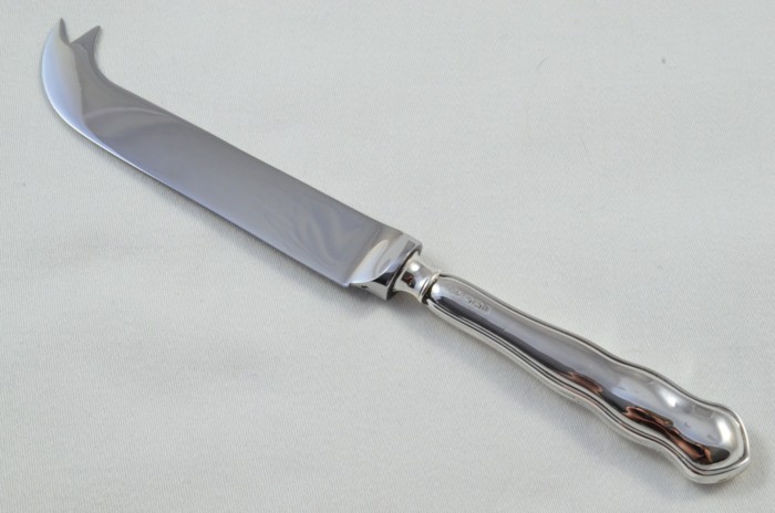 Antique Sheffield Sterling Silver Handled Cheese Knife Chippendale Pattern 1924 - Image 2