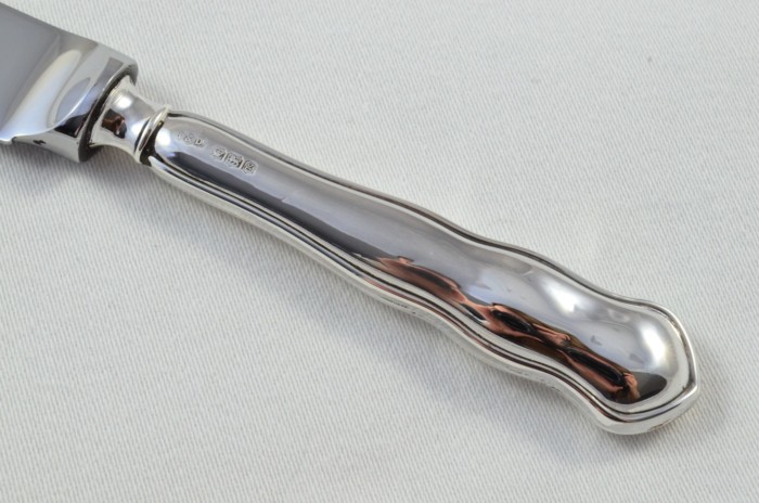 Antique Sheffield Sterling Silver Handled Cheese Knife Chippendale Pattern 1924 - Image 3